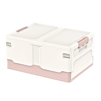 Ящик пластиковый складной белый, дно розовое, 480х360х240 мм в Новочеркасске