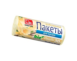 Мешки для мусора 30 л, ароматизированные, Ваниль, бежевые, в рулоне 20 шт., ПНД, 9 мкм, 560х530 мм, GRIFON Aroma, 101-020 V в Новочеркасске