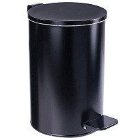 Ведро для мусора с педалью, усиленное, Титан, 10 л, черное, оцинкованная сталь в Новочеркасске