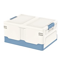 Ящик пластиковый складной белый, дно синее, 480х360х240 мм в Новочеркасске Ящик пластиковый складной белый, дно синее, 480х360х240 мм в Новочеркасске