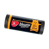 Мешки для мусора 30 л, черные, в рулоне 30 шт., ПНД, 7 мкм, 560х480 мм, Comfort, М0291 (МН 30-30ч) в Новочеркасске Мешки для мусора 30 л, черные, в рулоне 30 шт., ПНД, 7 мкм, 560х480 мм, Comfort, М0291 (МН 30-30ч) в Новочеркасске