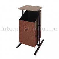 Урна уличная металлическая 24 л квадратная с крышкой медь в Новочеркасске