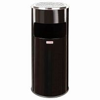 Урна с пепельницей 27 л, нержавеющая сталь, черная, LAIMA PROFESSIONAL в Новочеркасске
