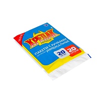 Мешки для мусора 20 л, с ручками, черные, в пачке 20 шт., ПНД, 10 мкм, 550х440 мм, Крепак, 4607075710085 в Новочеркасске