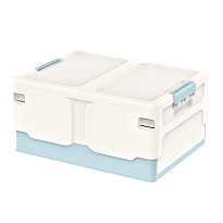 Ящик пластиковый складной белый, дно голубое, 480х360х240 мм в Новочеркасске