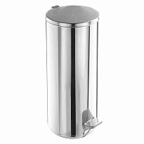 Ведро для мусора с педалью, усиленное, Титан, 30 л, кольцо под мешок, нержавеющая сталь, хром в Новочеркасске