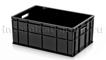 Ящик для молока, мяса, овощей и фруктов сплошной усиленный черный в Новочеркасске Ящик для молока, мяса, овощей и фруктов сплошной усиленный черный в Новочеркасске