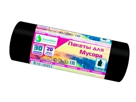 Мешки для мусора 30 л, черные, в рулоне 20 шт., ПНД, 7 мкм, 600х500 мм, MIRPACK Classik, 302040 в Новочеркасске