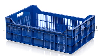 Ящик для овощей, фруктов и ягод перфорированный синий в Новочеркасске