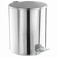 Ведро для мусора с педалью, усиленное, ТИТАН, 7 л, кольцо под мешок, нержавеющая сталь, хром в Новочеркасске