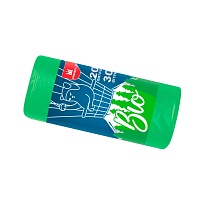 Мешки для мусора 20 л, биоразлагаемые, зеленые, в рулоне 30 шт., ПНД, 8 мкм, 500х400 мм, БИО, МБ2097 (МНБ 20-30ж) в Новочеркасске