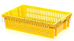 Пластиковый ящик для овощей, фруктов и хлеба Евролоток желтый