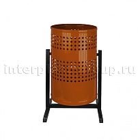 Урна уличная металлическая 21 л круглая с перфорацией коричневая в Новочеркасске