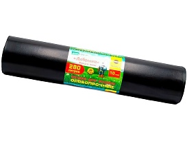 Мешки для мусора 280 л, ароматизированные, черные, в рулоне 10 шт., ПВД 110 мкм, 1400х930 мм, Добрыня, Dob28010black в Новочеркасске