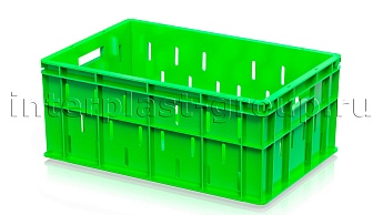 Ящик для молока, мяса, овощей и фруктов малая перфорация дно сплошное светло-зеленый в Новочеркасске Ящик для молока, мяса, овощей и фруктов малая перфорация дно сплошное светло-зеленый в Новочеркасске