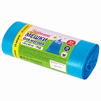 Мешки для мусора 35 л, синие, в рулоне 30 шт., ПНД, 10 мкм, 600х500 мм, Любаша, 608091 в Новочеркасске