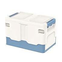 Ящик пластиковый складной белый, дно синее, 370х240х240 мм в Новочеркасске