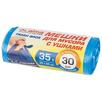 Мешки для мусора 35 л, с ушками, синие, в рулоне 30 шт., ПНД, 11 мкм, 650х500 мм, LAIMA ULTRA, 607684 в Новочеркасске Мешки для мусора 35 л, с ушками, синие, в рулоне 30 шт., ПНД, 11 мкм, 650х500 мм, LAIMA ULTRA, 607684 в Новочеркасске
