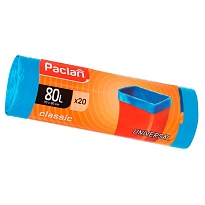 Мешки для мусора 80 л, синие, в рулоне 20 шт., ПНД, 12 мкм, 900х700 мм, PACLAN Classic, 606335 в Новочеркасске