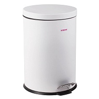 Ведро-контейнер для мусора (урна) с педалью LAIMA Classic, 12 л, белое, глянцевое, металл, со съемным внутренним ведром в Новочеркасске