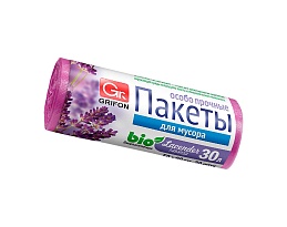 Мешки для мусора 30 л, ароматизированные, Лаванда, сиреневые, в рулоне 20 шт., ПНД, 9 мкм, 560х530 мм, GRIFON Aroma, 101-020 La в Новочеркасске
