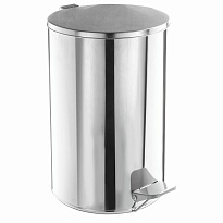 Ведро для мусора с педалью, усиленное, ТИТАН, 10 л, кольцо под мешок, нержавеющая сталь, хром в Новочеркасске